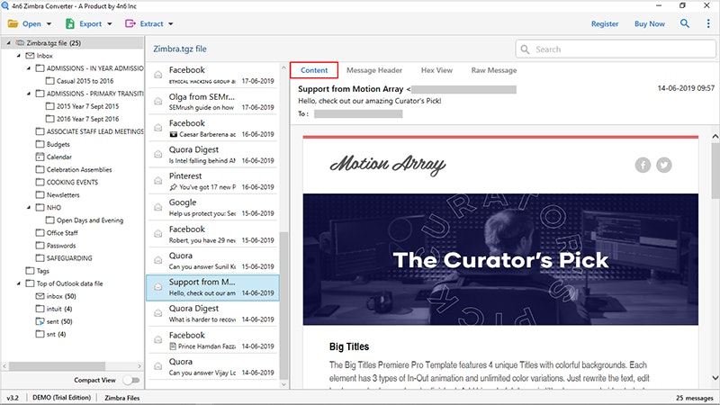 4N6 ZimbraからGmail Converterソフトウェアメディア3