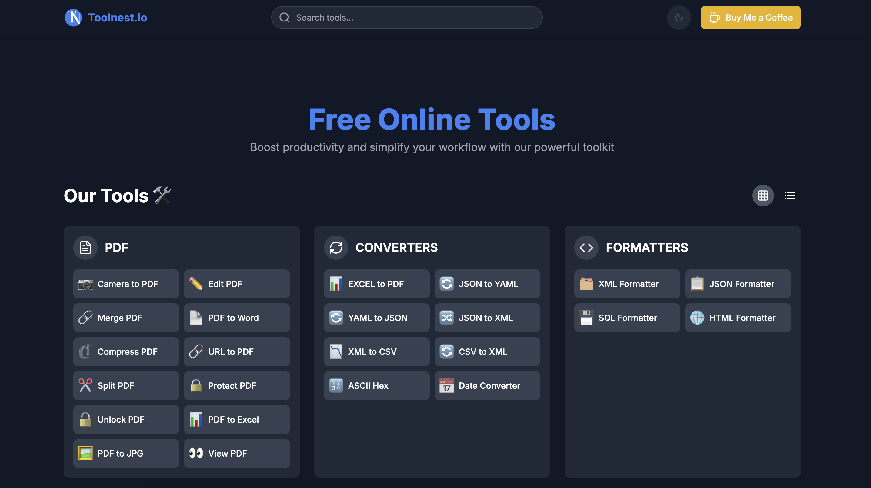 ToolNest.iO - PDF, dosya dönüştürme, biçimlendirmeler ve daha fazlası için çevrimiçi araçlar medya 1