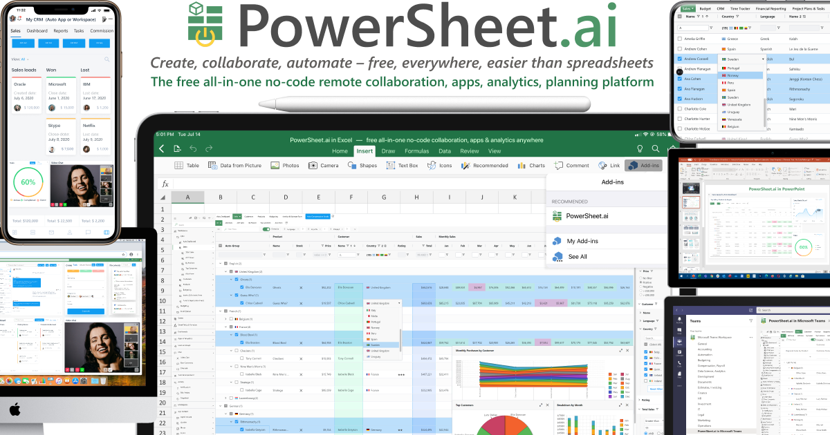 PowerSheet.ai Free No-Code Collab & Apps gallery image