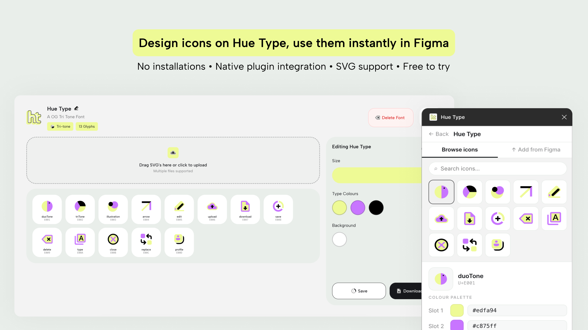 Multi Coloured Icon Fonts by Hue Type gallery image