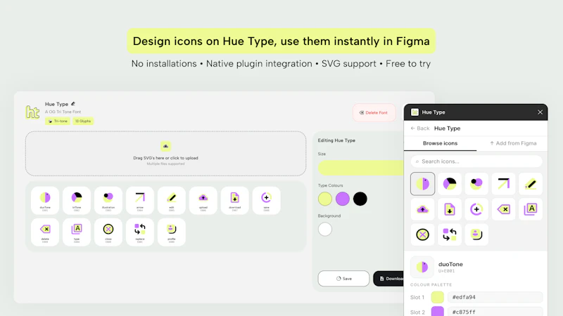 Multi Coloured Icon Fonts by Hue Type screenshot 2