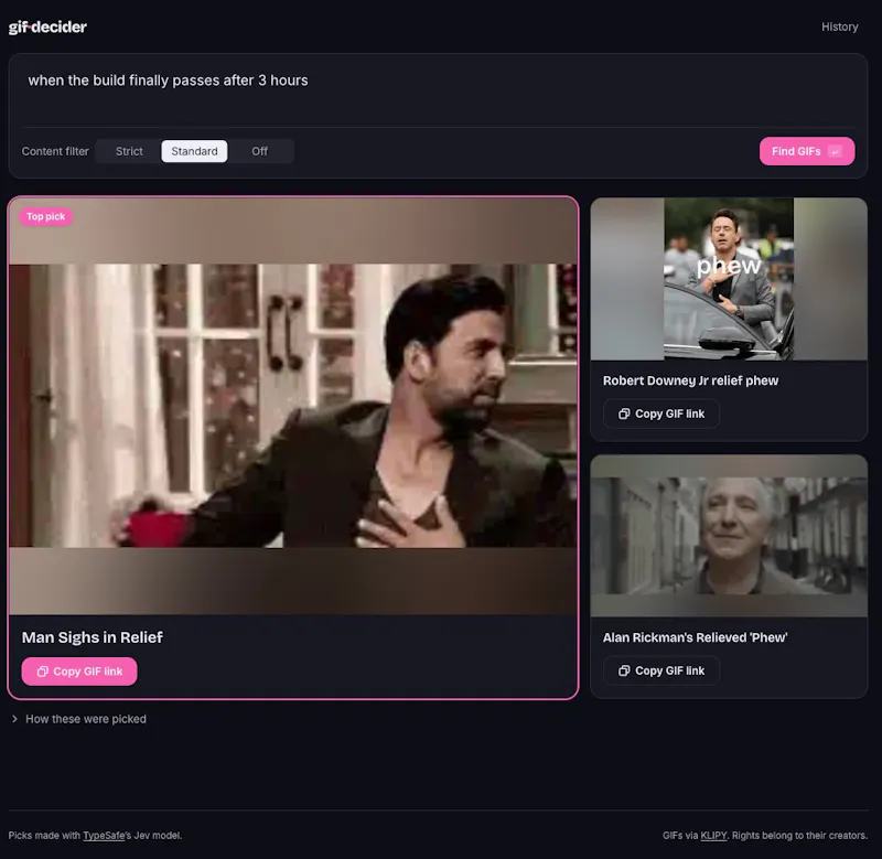 GIF Decider · the right GIF, decided screenshot 3