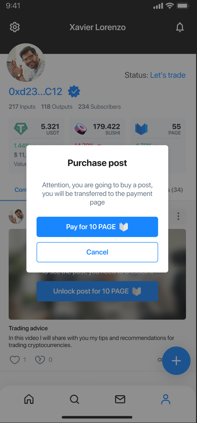 Crypto.Page decentralized social network media 5