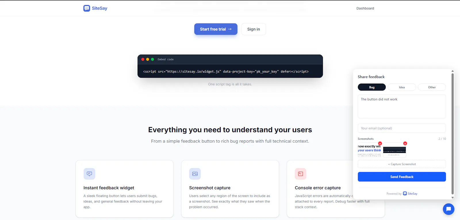 SiteSay screenshot 2