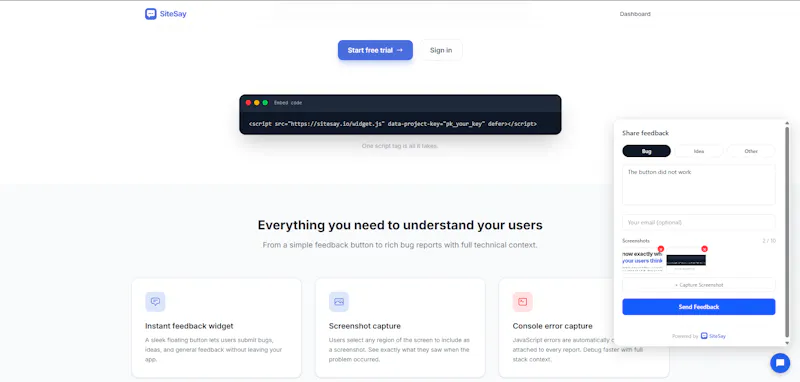 SiteSay screenshot 2