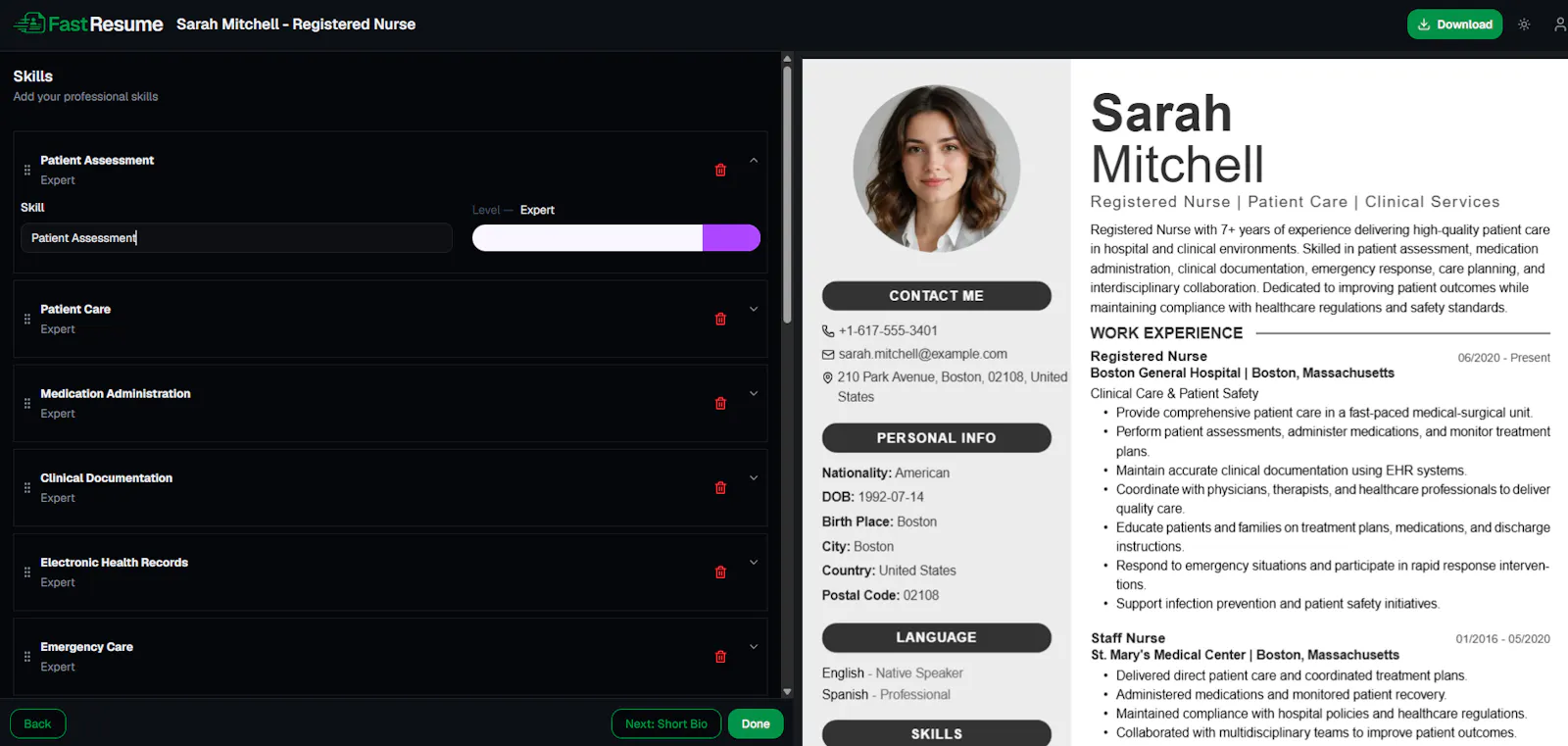 FastResume - Professional Resume Builder screenshot 8