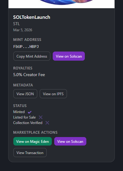 Solana NFT Creator gallery image