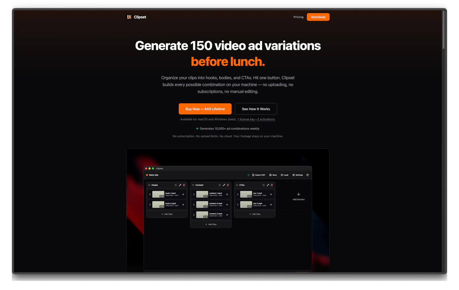 Clipset – Modular Video Ad Variations screenshot 2