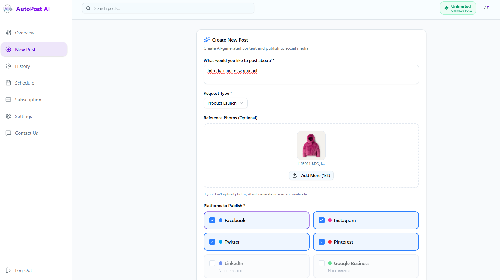 AutoPost AI - Screenshot 2 showing product features and functionality