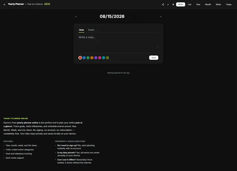 Dyuvo Yearly Planner screenshot 2