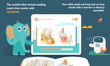 Criança usando o mentor de IA da Ello para orientação personalizada na leitura.