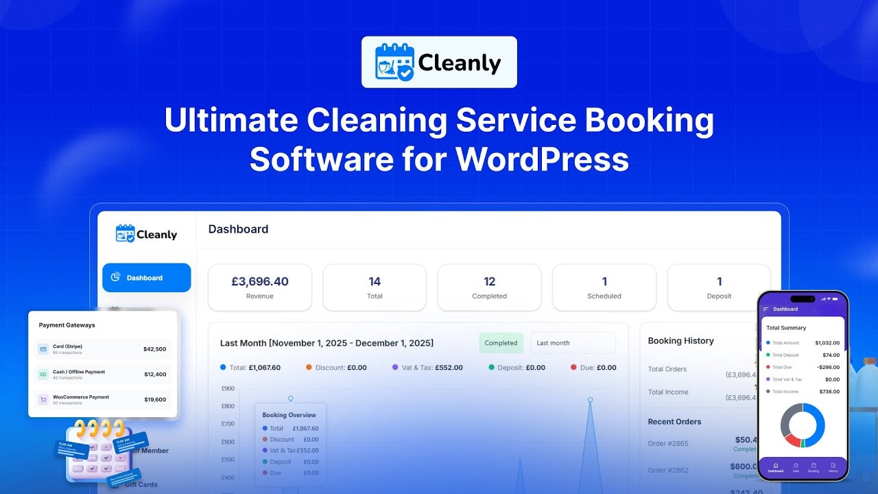 Cleanly – WP Cleaning Booking Software gallery image