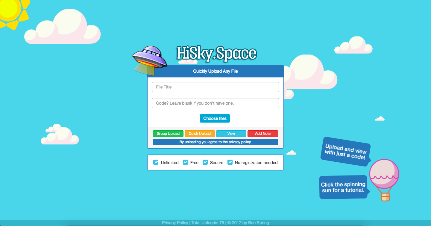HiSky.Space | Upload and view with just a code! gallery image