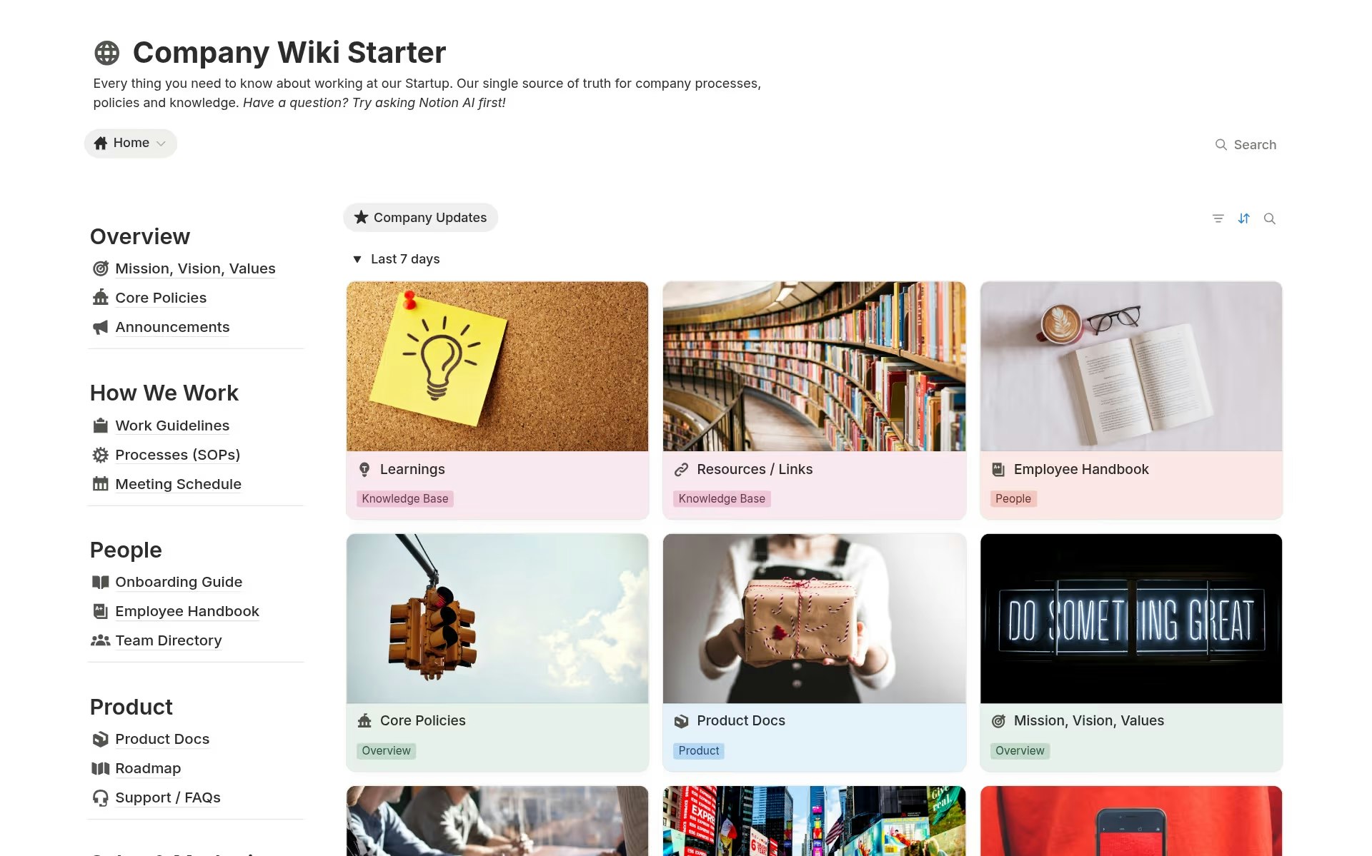 Company Wiki Notion Template gallery image