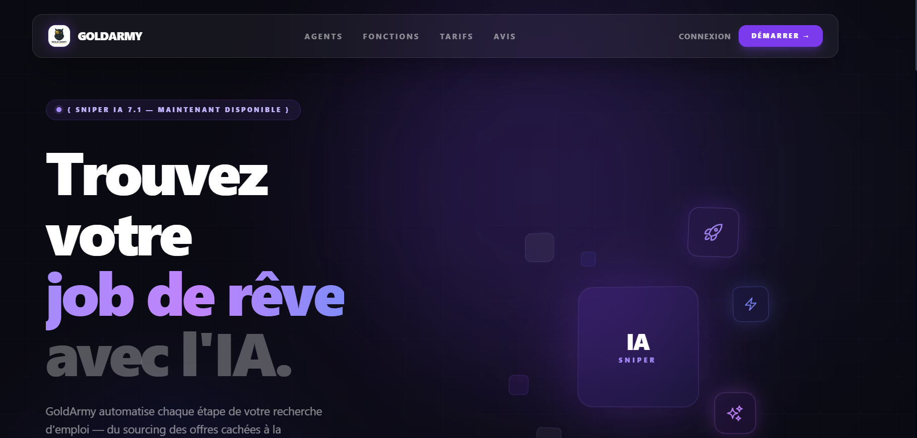 GoldArmyAI - Screenshot 4 showing product features and functionality