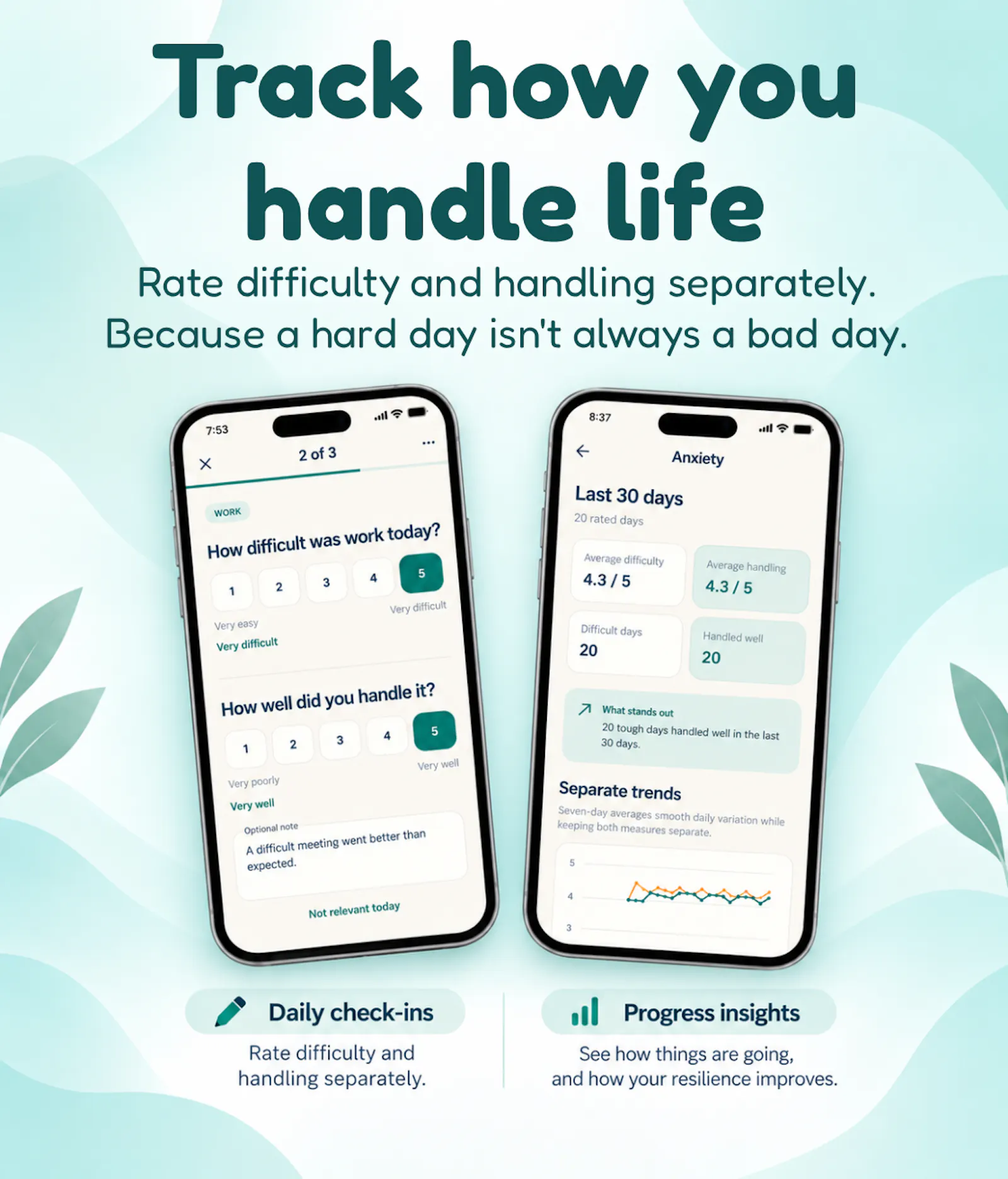 StillHandled — Resilience tracking screenshot 1