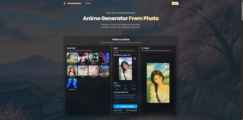 AnimePhotoGen screenshot 2