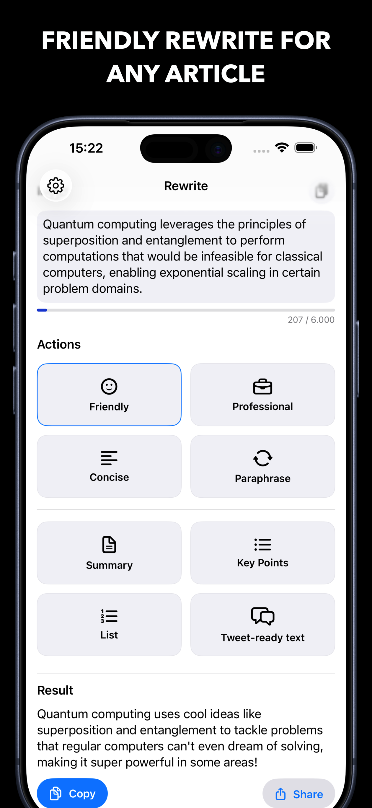 Rewrite Text - AI Writing Tool - Screenshot 3 showing product features and functionality