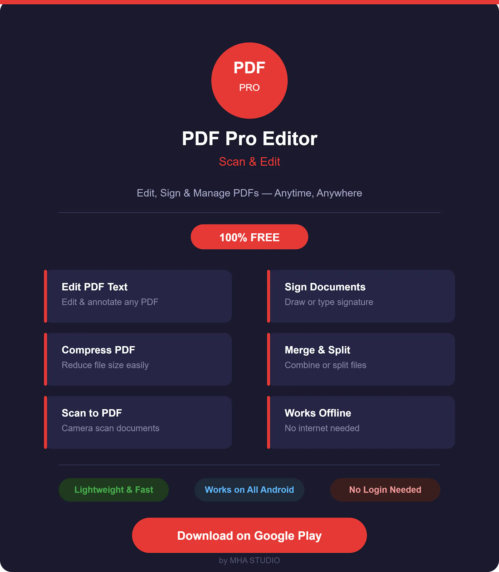 PDF EDITOR screenshot 1