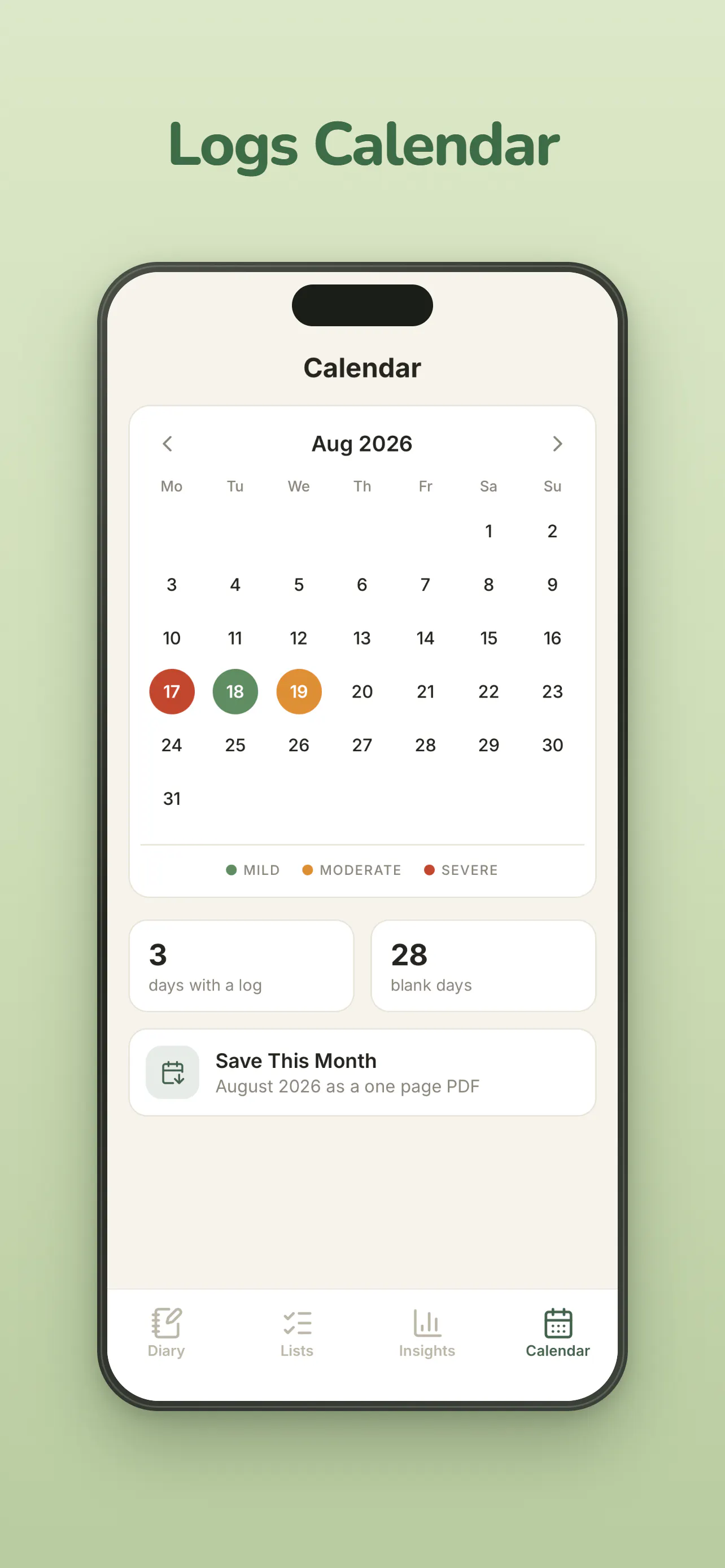 Allergy & Trigger Diary gallery image