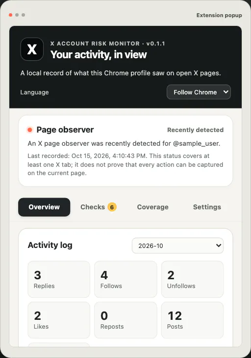 X Account Risk Monitor gallery image