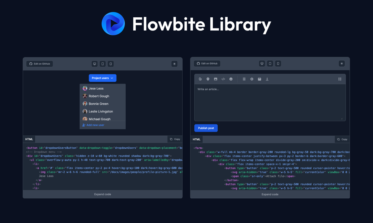 وسائط FlowBite 2.0 3