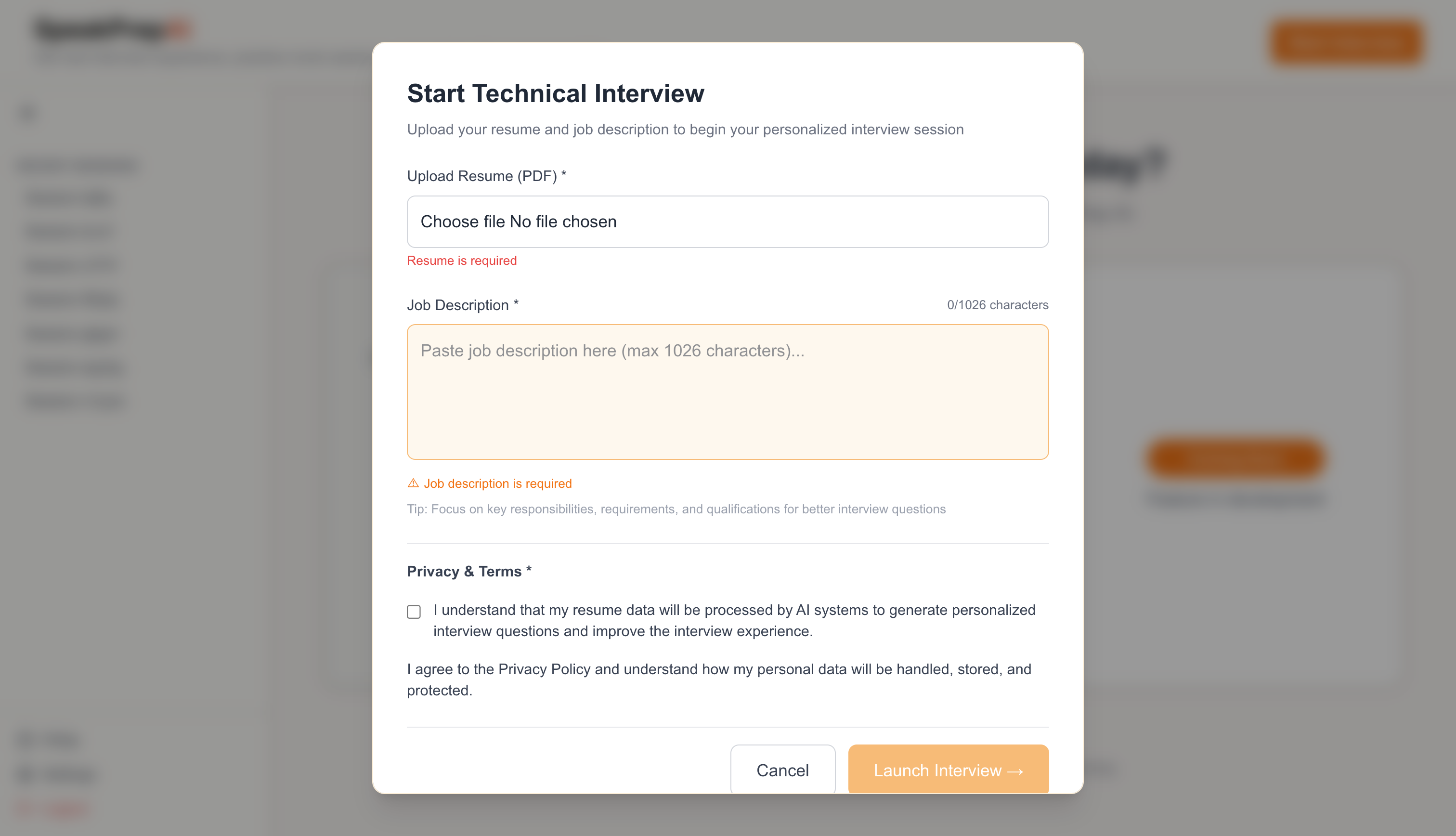 SpeakPrep - Screenshot 3 showing product features and functionality