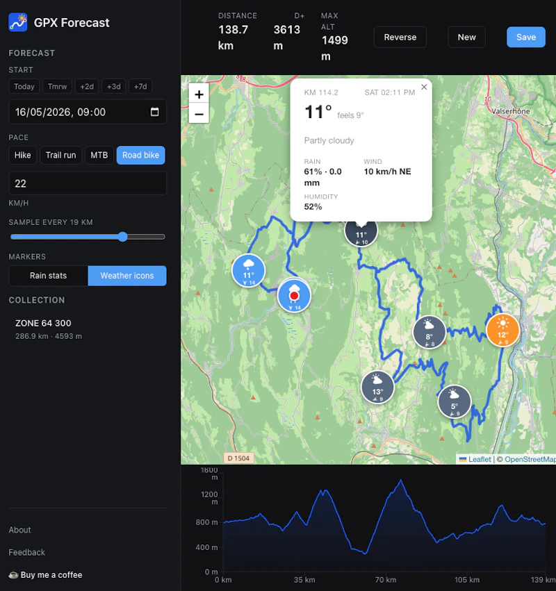 GPX Forecast screenshot 1