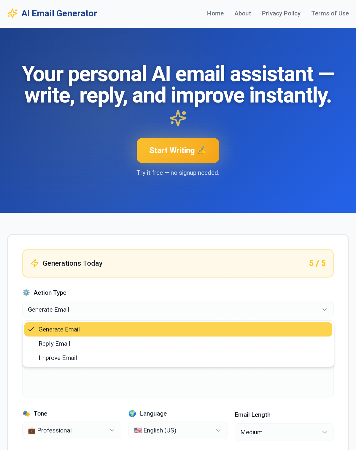 Ai Email Generator gallery image