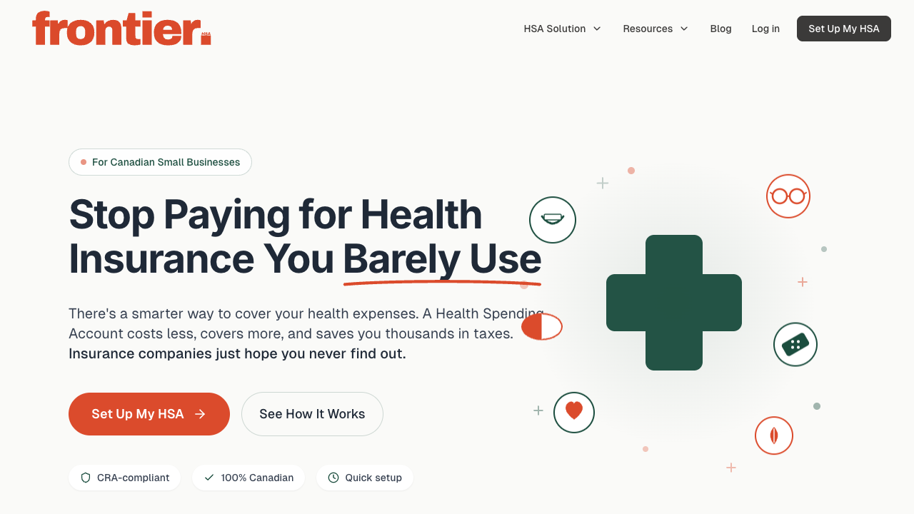Frontier HSA - Main product screenshot demonstrating key features and user interface