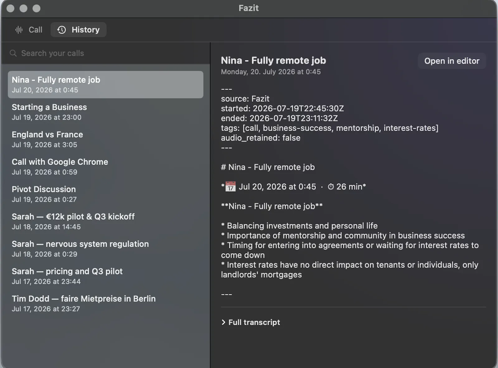 Fazit AI screenshot 2