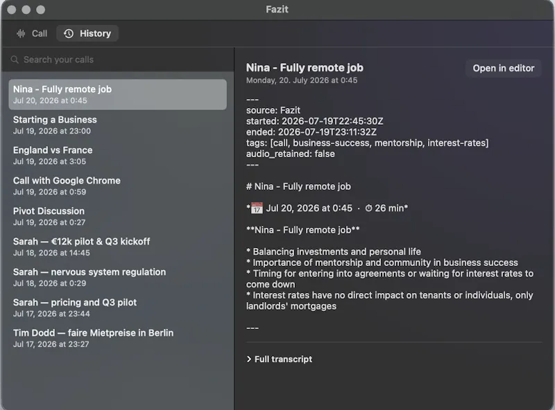 Fazit AI screenshot 2