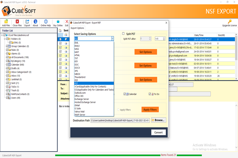 Cubexsoft NSF Converter media 2