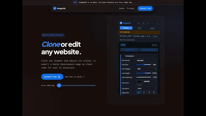 NudgeCSS screenshot 1 (video preview)