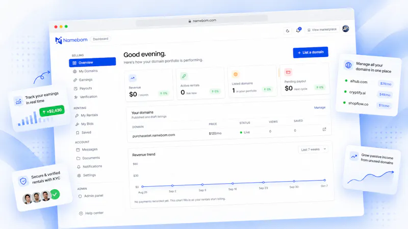 Namebom — Rent Domains, Earn Income screenshot 2