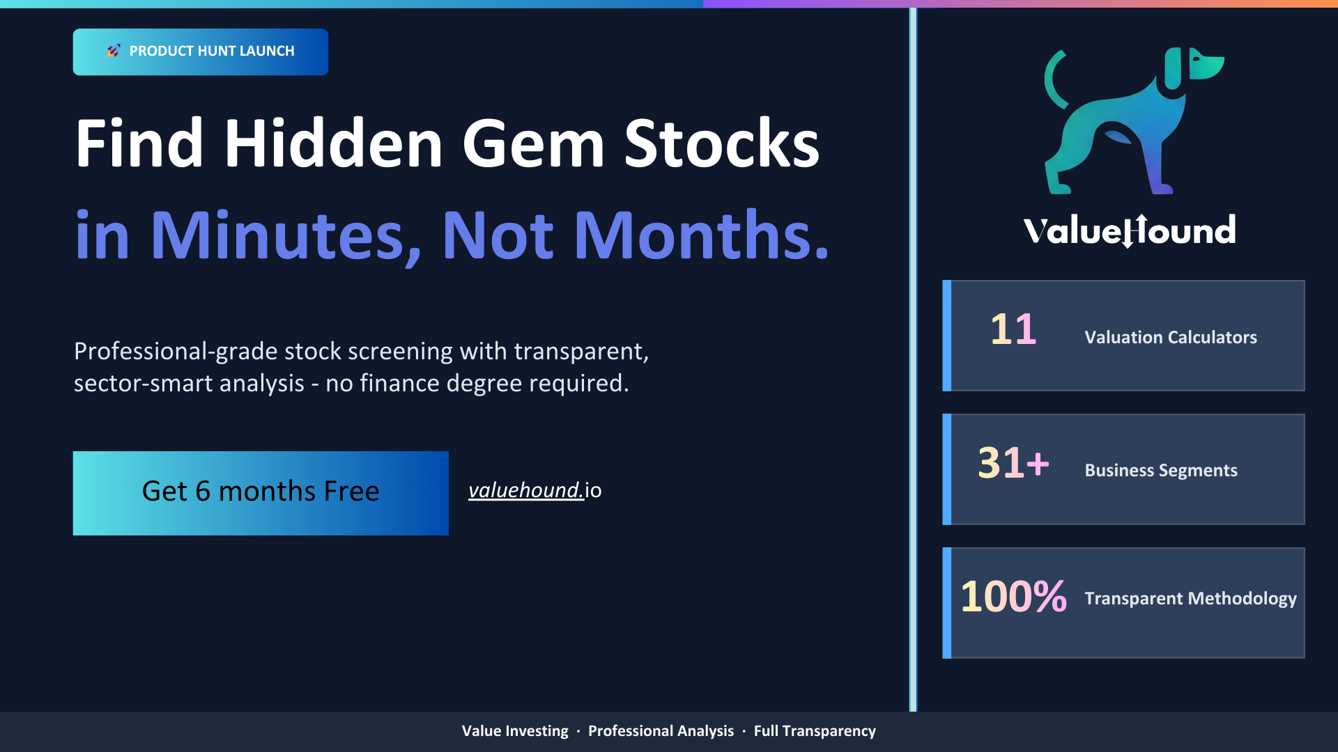 ValueHound - Main product screenshot demonstrating key features and user interface