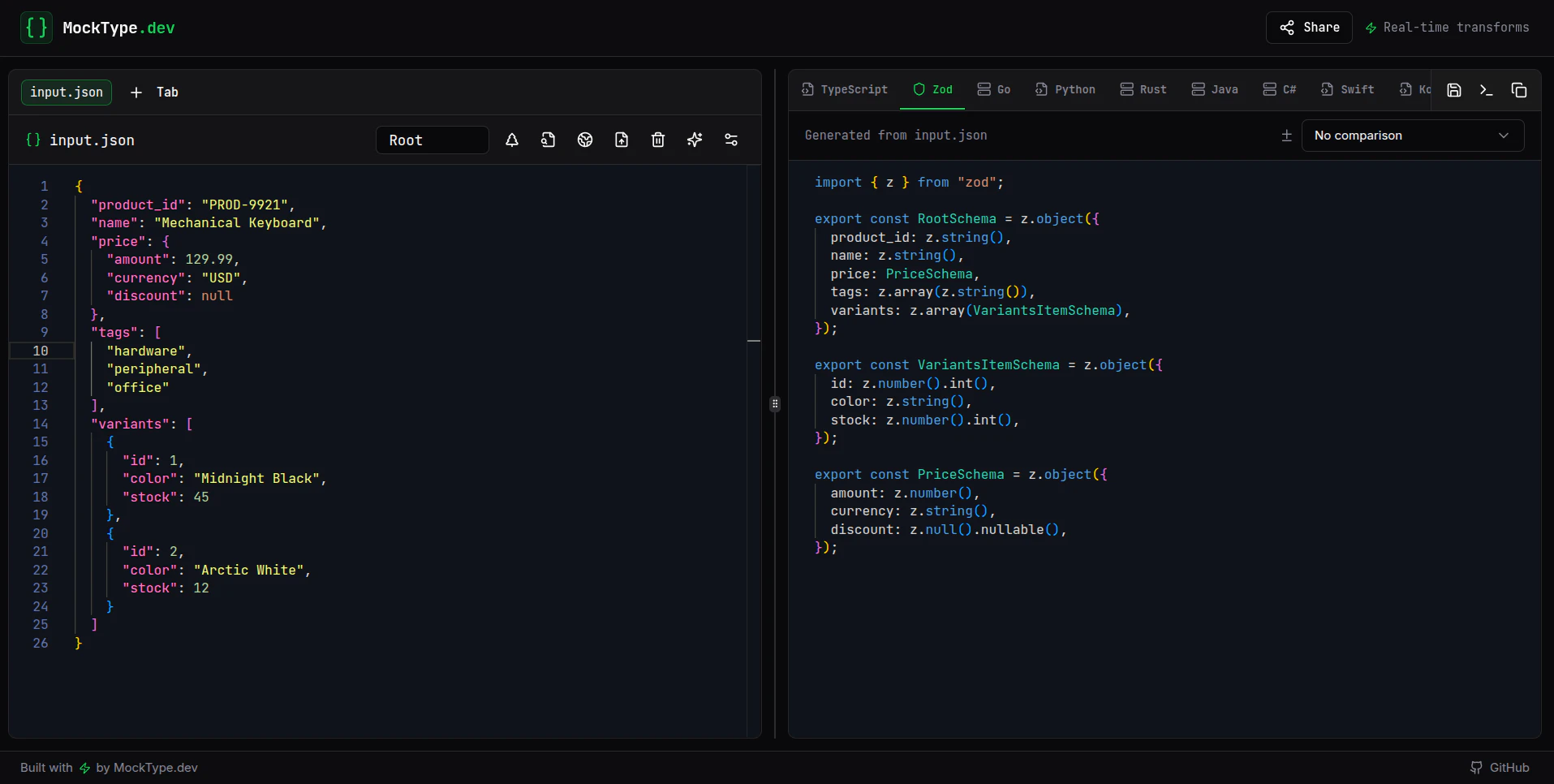 MockType.dev  screenshot 2