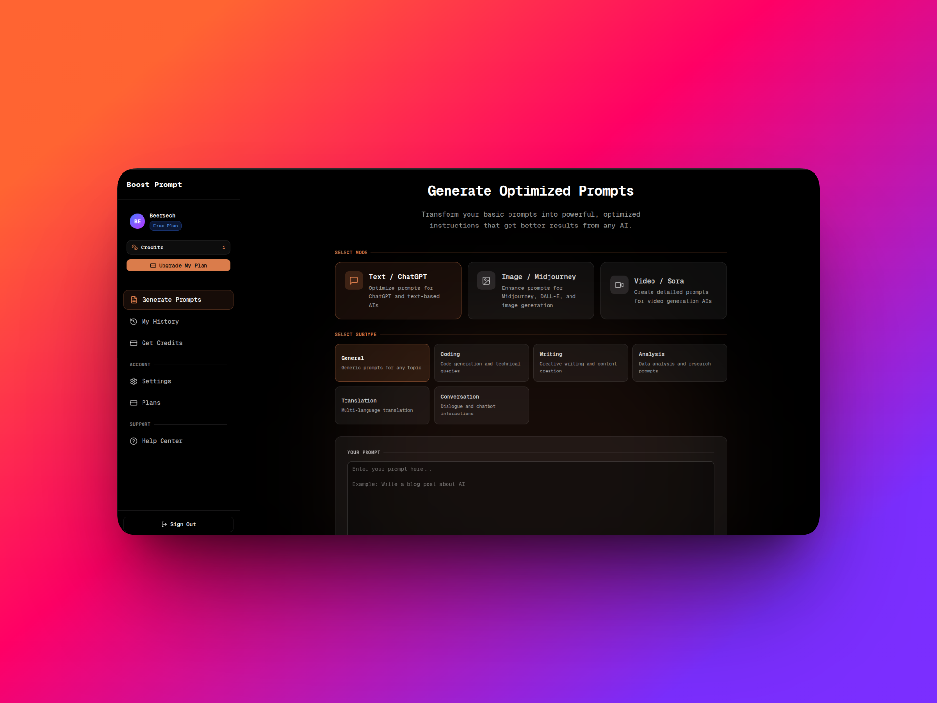Boost Prompt - Screenshot 3 showing product features and functionality