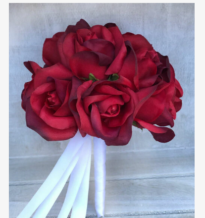 White Rose Heads By The Brides Bouquet gallery image