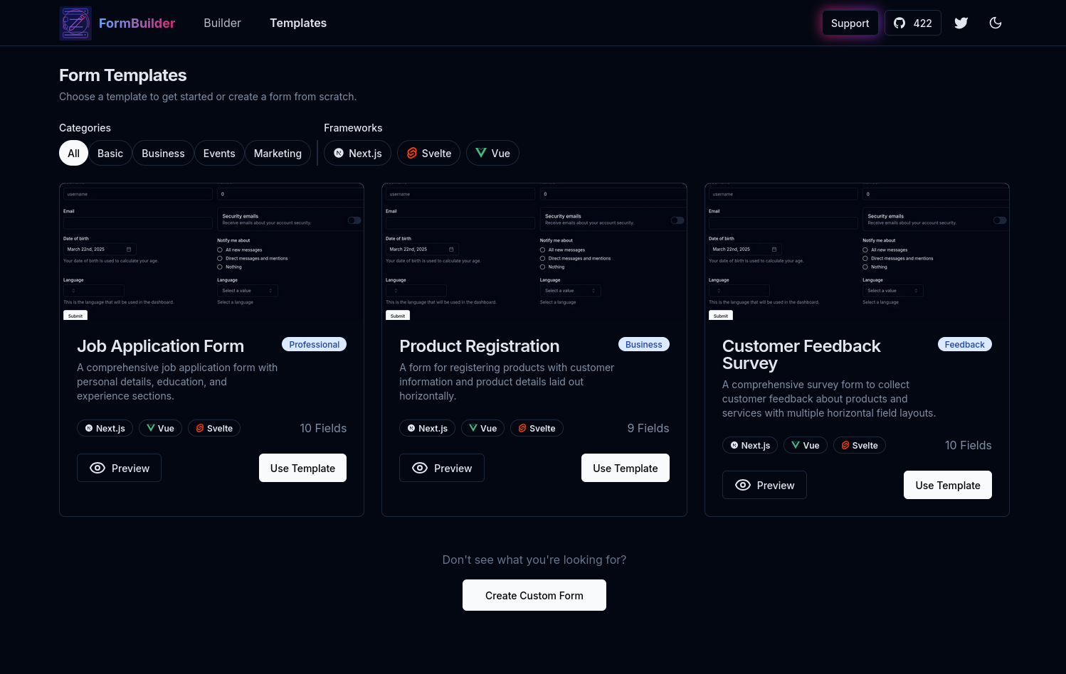 Media FormBuilder v1 - Công cụ mã dựa trên UI để dễ dàng tạo các biểu mẫu @shadcn/ui. 1