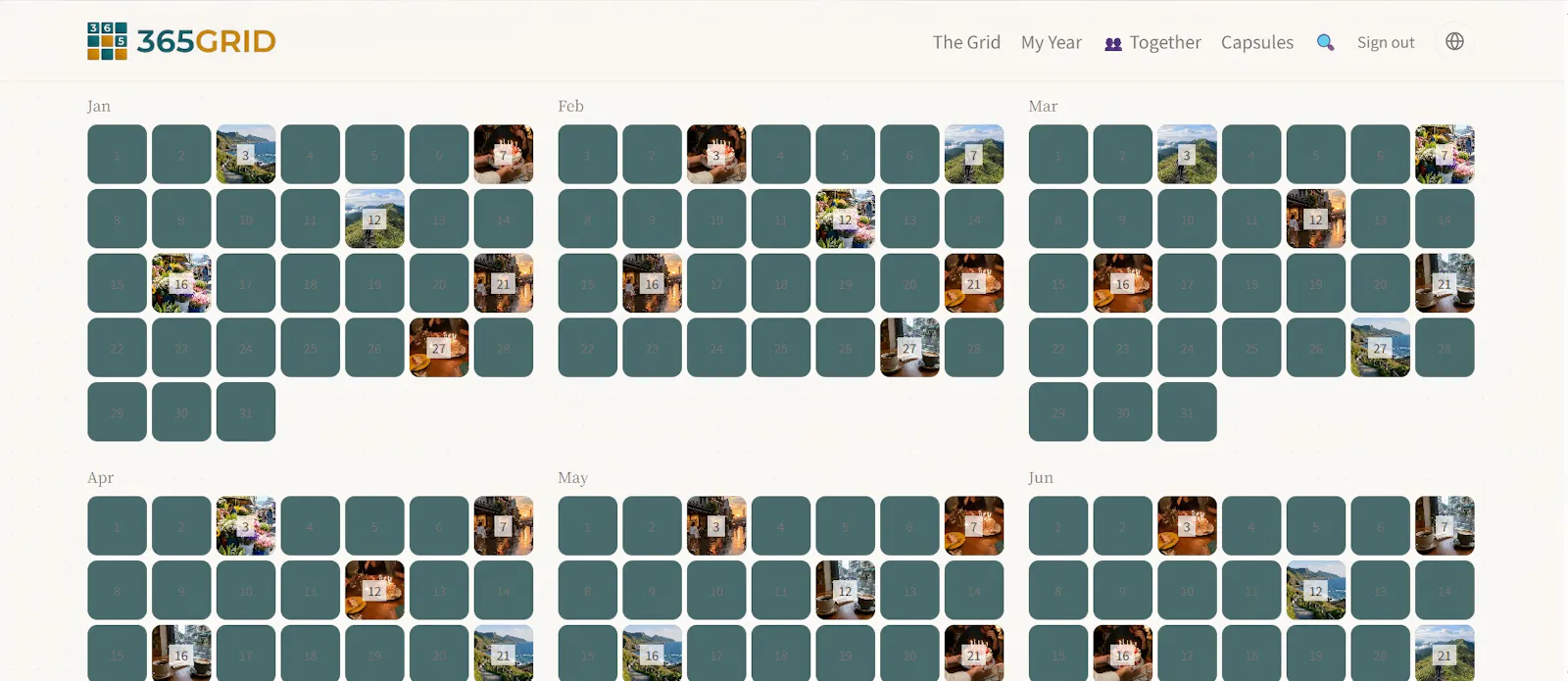 365grid: Solo, shared & capsule memories screenshot 6