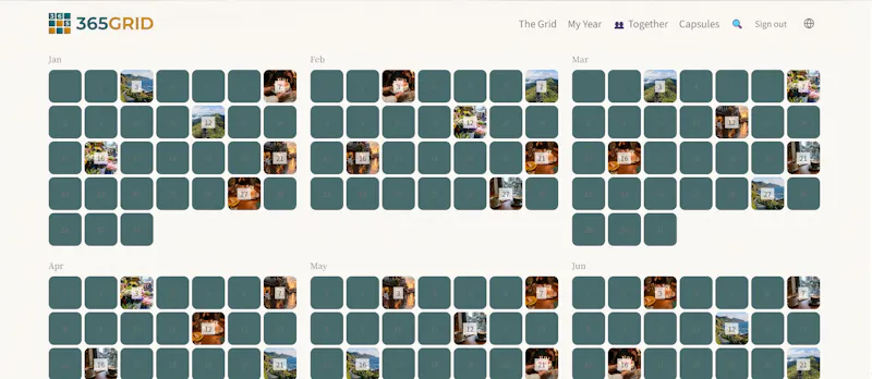 365grid: Solo, shared & capsule memories screenshot 6