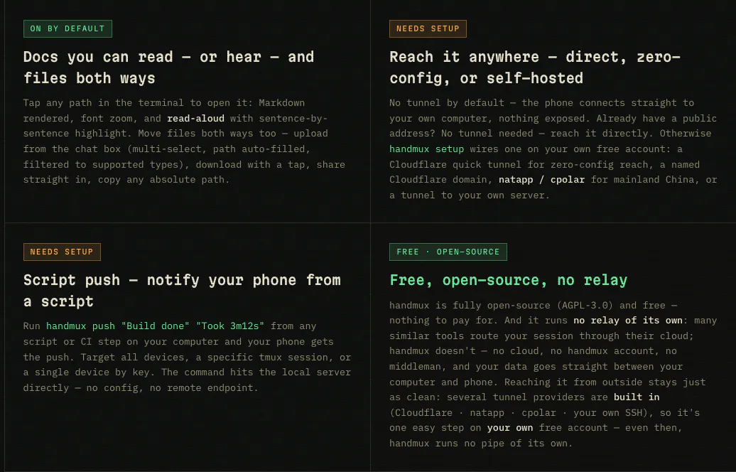 handmux—Your coding agent, on your phone gallery image