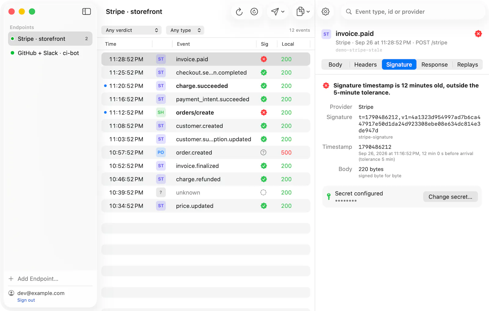 WebhookMon screenshot 1