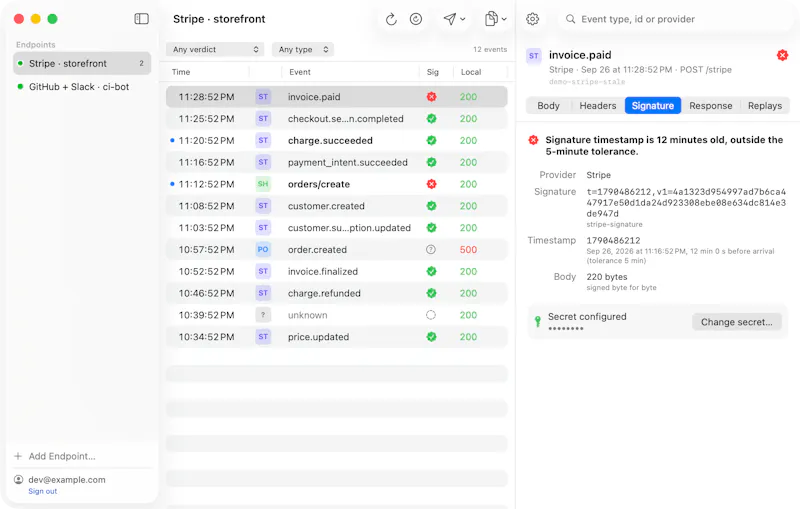 WebhookMon screenshot 1