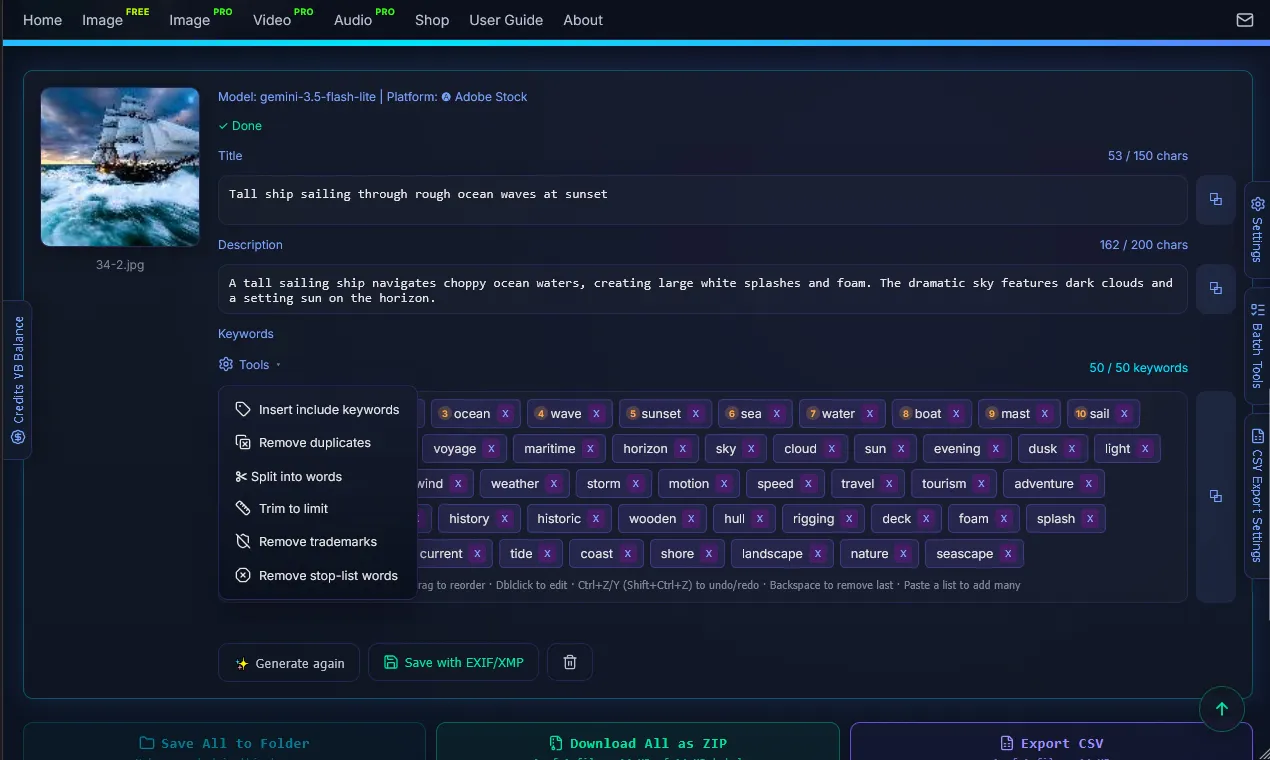 VisBreeze — AI Metadata Generator gallery image