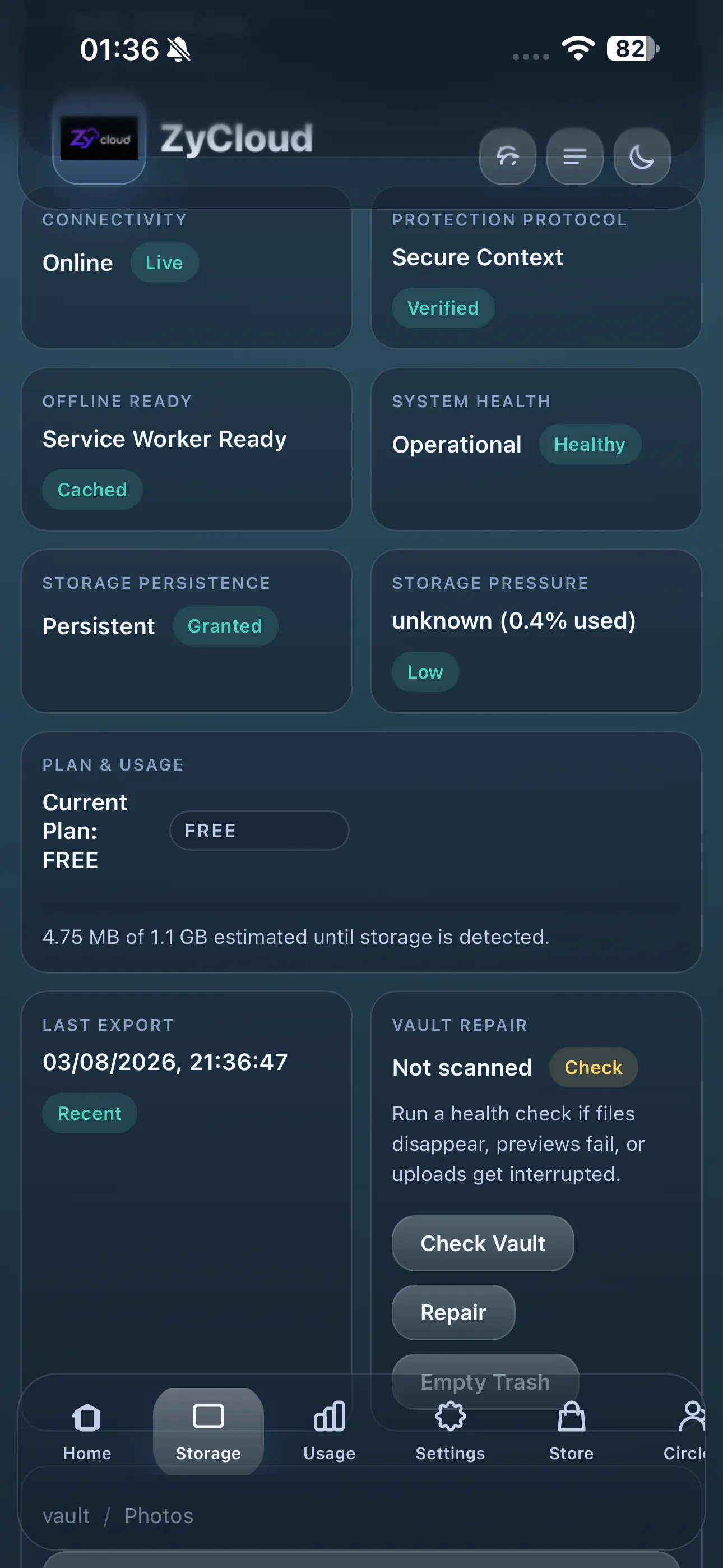 ZyCloud | Local first , ZK storage gallery image