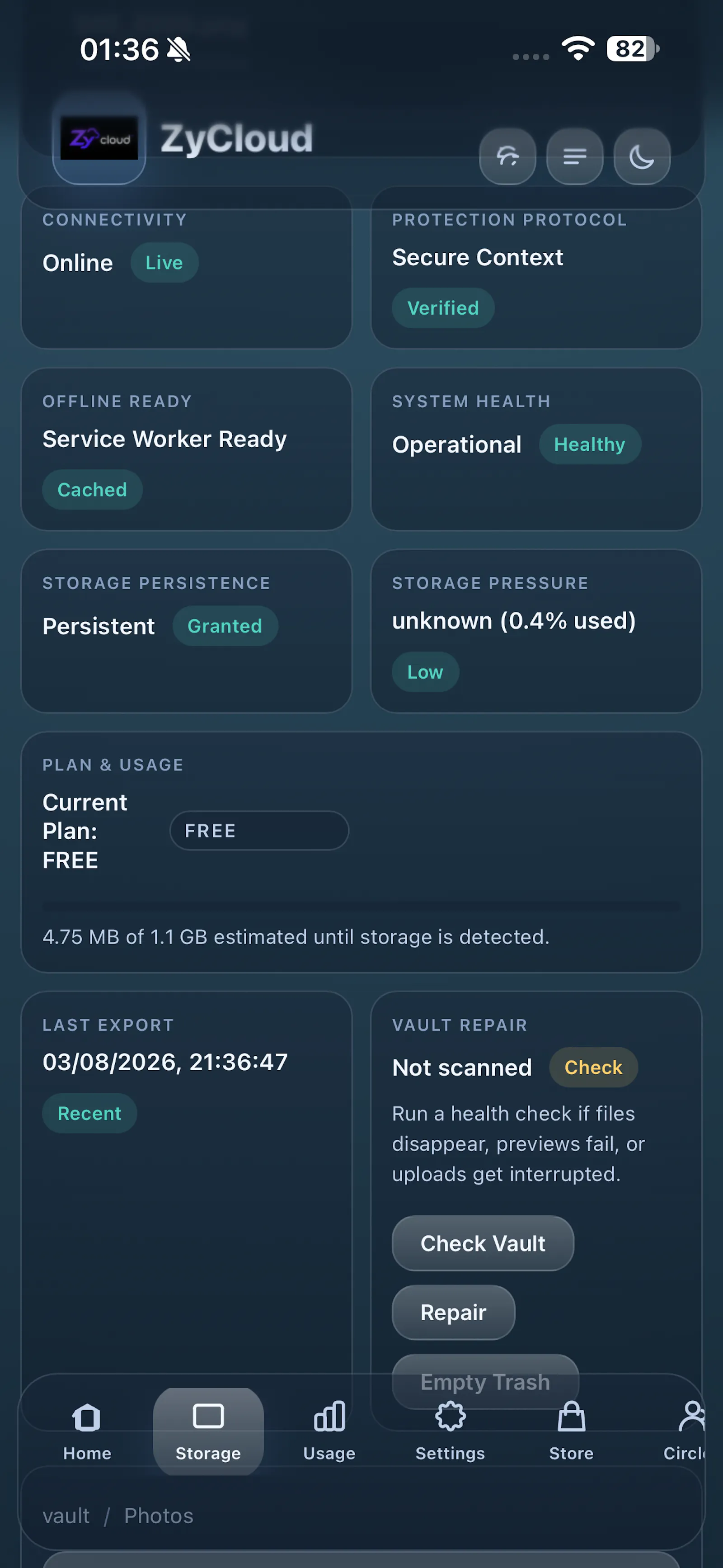 ZyCloud | Local first , ZK storage screenshot 2