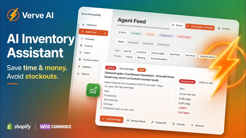 Verve AI ecommerce inventory agent screenshot 1 (video preview)