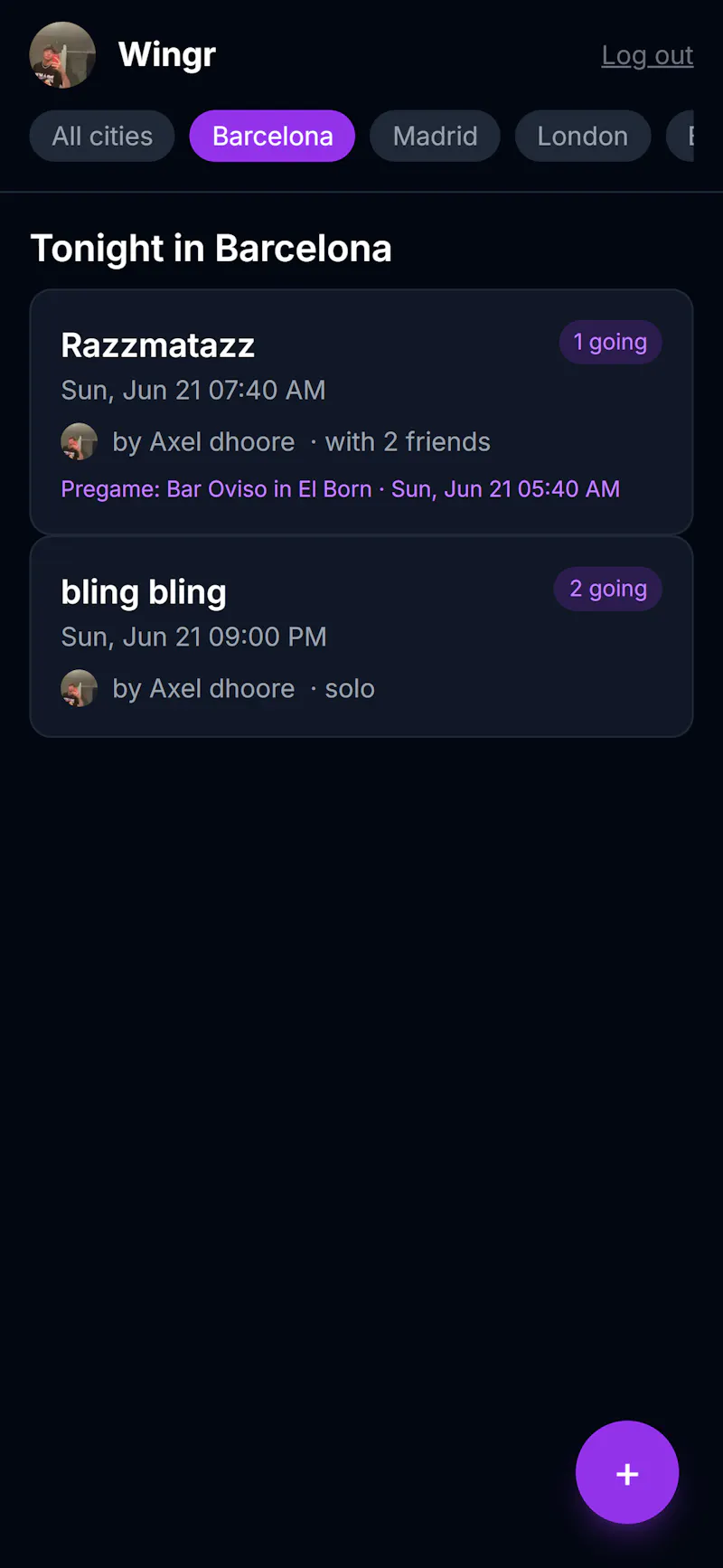 Wingr screenshot 1